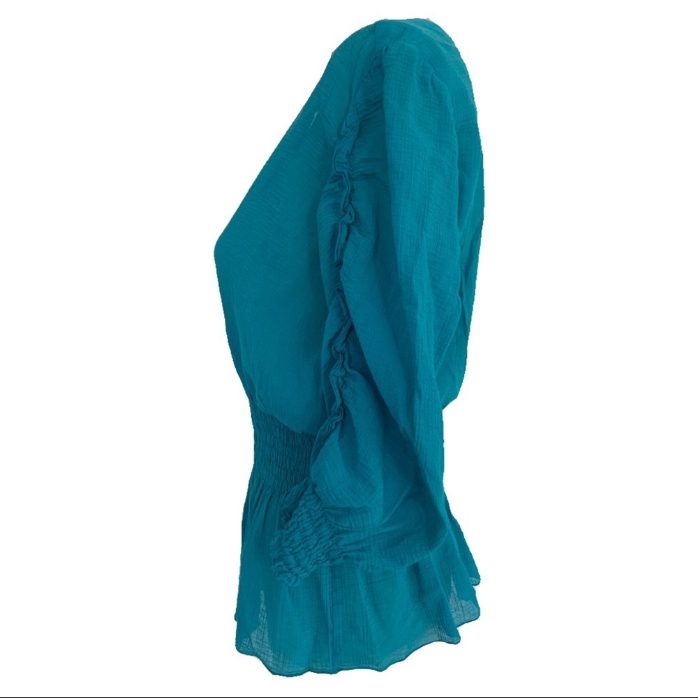 Teal Long Sleeve Blouse - Picture 2 of 5